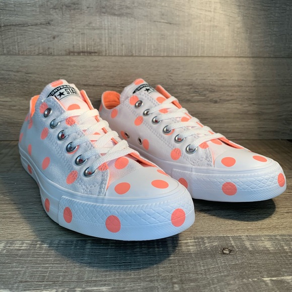 Converse Shoes - Converse CTAS Ox White Crimson Pulse Polka Dots